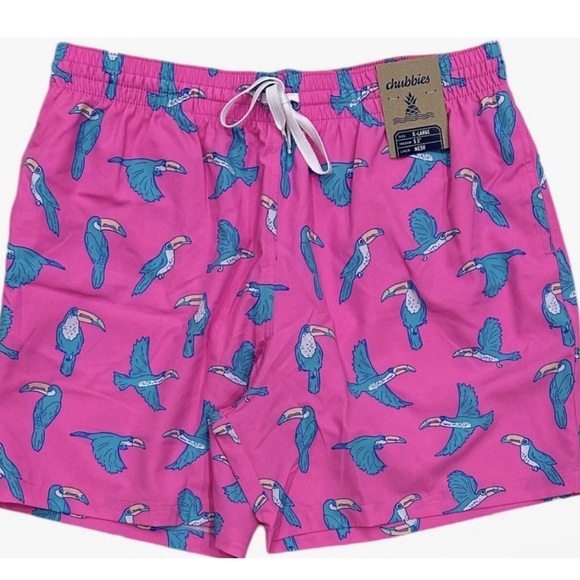 Chubbies Men’s Swim Trunks, Size XL “Toucan Do It” Style - Picture 1 of 8